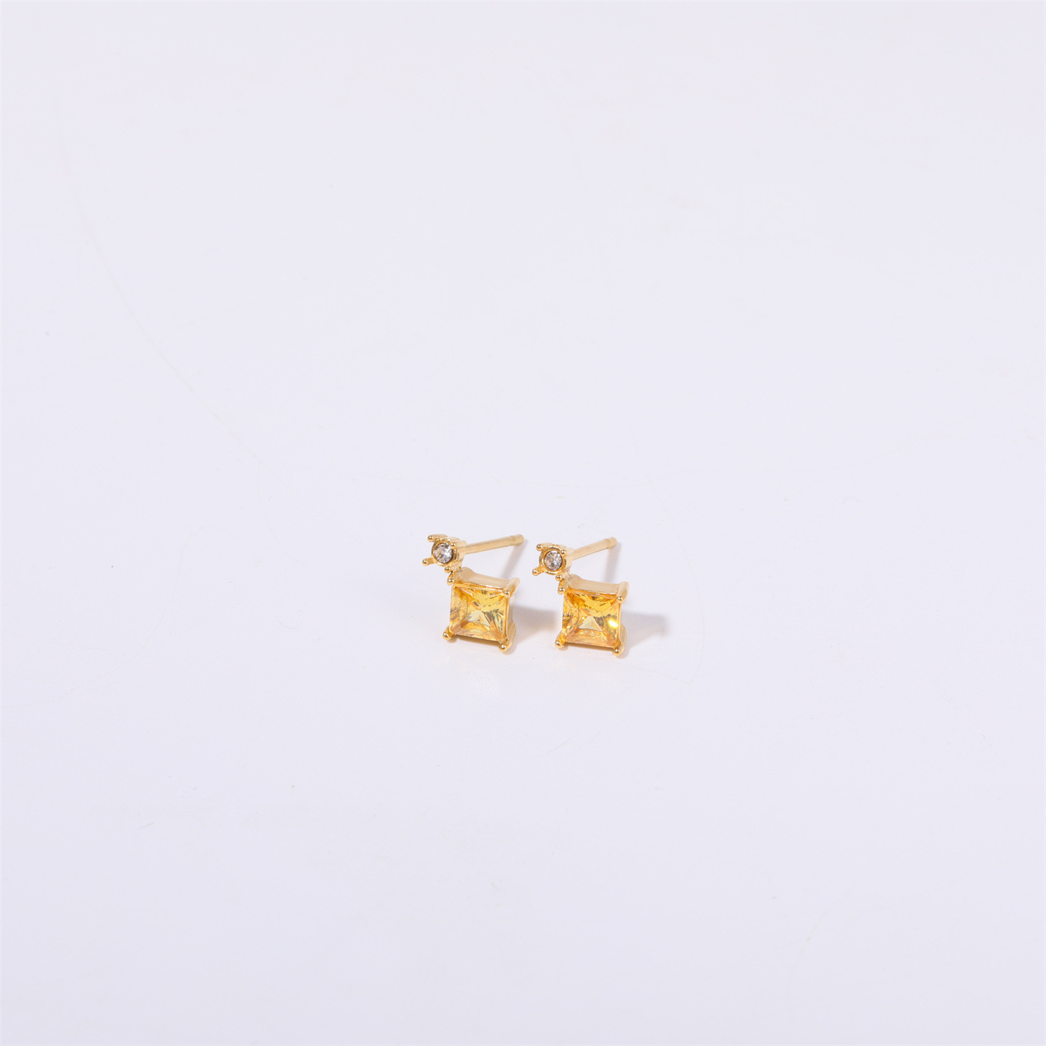 12th Birthday Zircon Electroplated Ear Studs
