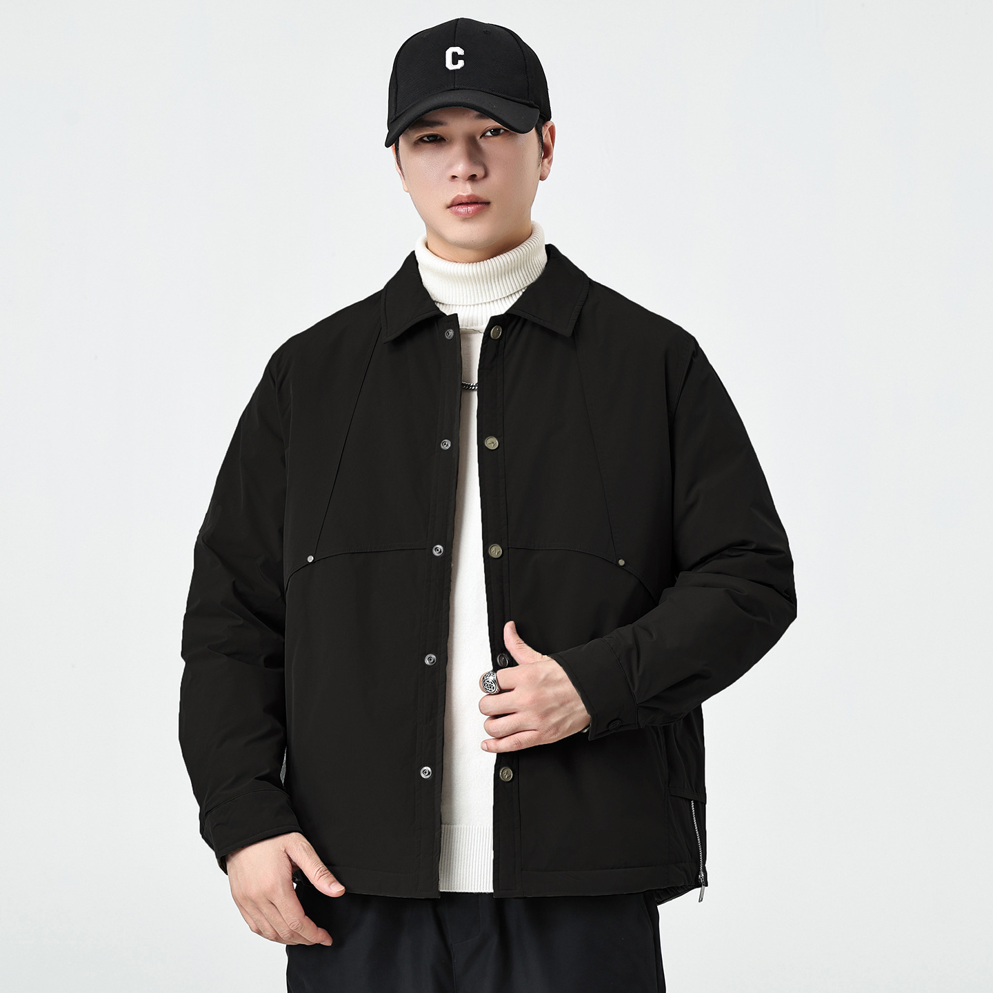 Lapel Down Coat, picture 4 of 8