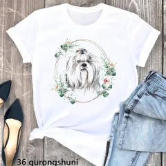 Summer Women's Clothing Schnauzer Dog Women's Printed Wear Clothes T-shirt Women - H2070 - View 1
