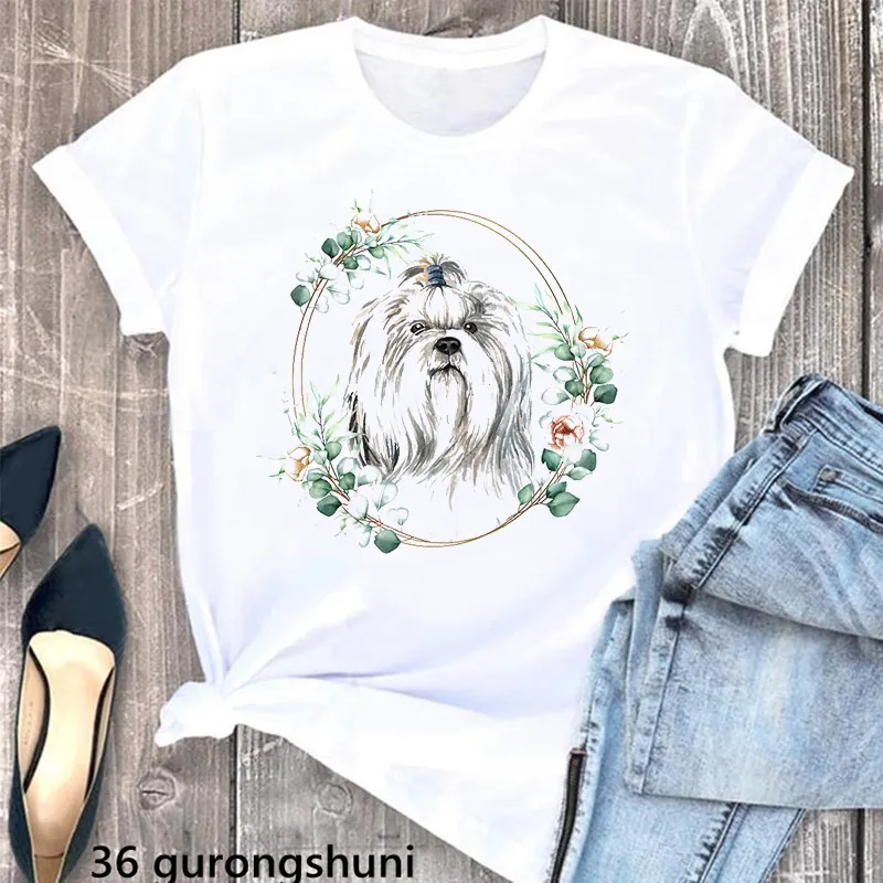 Summer Women's Clothing Schnauzer Dog Women's Printed Wear Clothes T-shirt Women - H2070