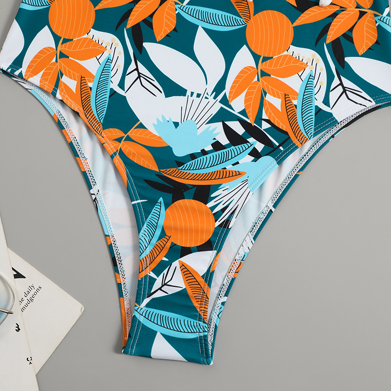 Women's High Waist Polyester Printed One-piece Bikini - Image 16