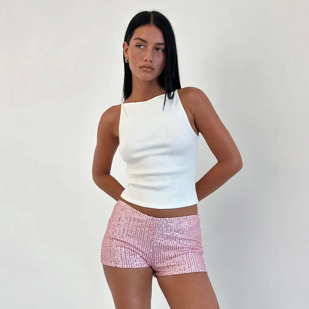 Fashionable Slim Fit Mid Waist Sexy Straight Leg Women's Shorts