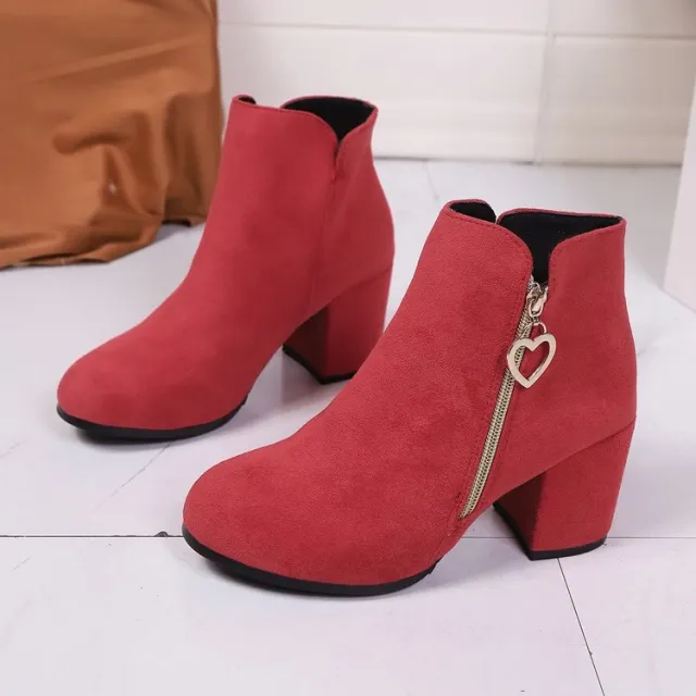 Plus size Fashionable Side Zipper Boots Red - Shop at LoveMi