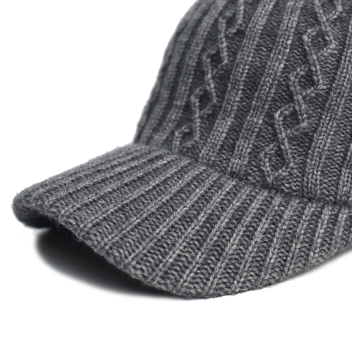 Knitting Wool Baseball Cap Korean Warm Solid Color Light Plate Peaked Cap — foto 19