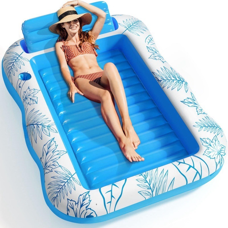 Inflatable Maple Leaf Floating Bed Swimming Ring Backrest Float Raft 5