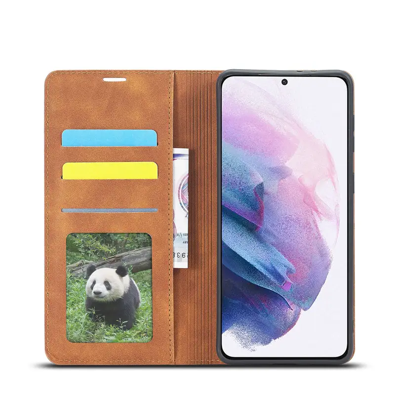 Retro Frosted Business Phone Case Magnetic Card