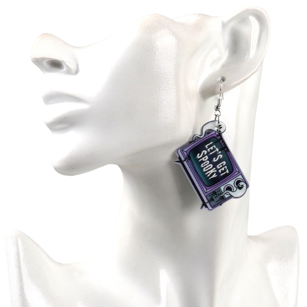 European And American Retro Fashion Halloween Skull Tape Disk Personalized Earrings