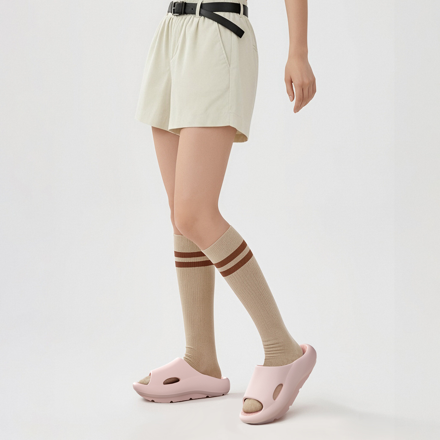 Women's Thick-soled Slide Sandals With A Higher Heel At The Back