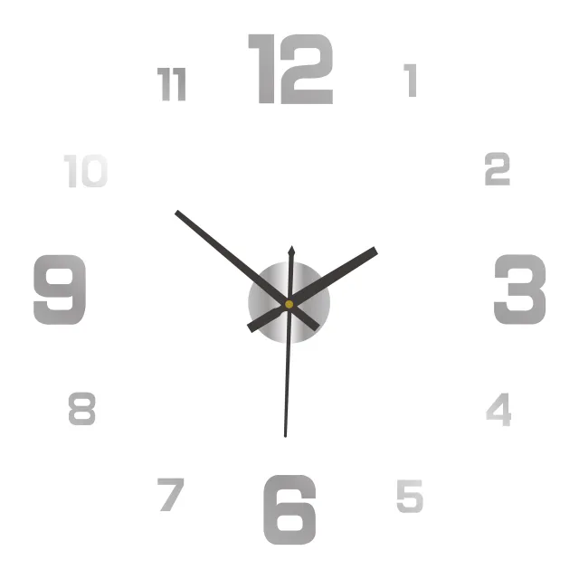 Creative Digital Luminous Clock Personal Household Diy Wall Clock Silver - Shop at LoveMi