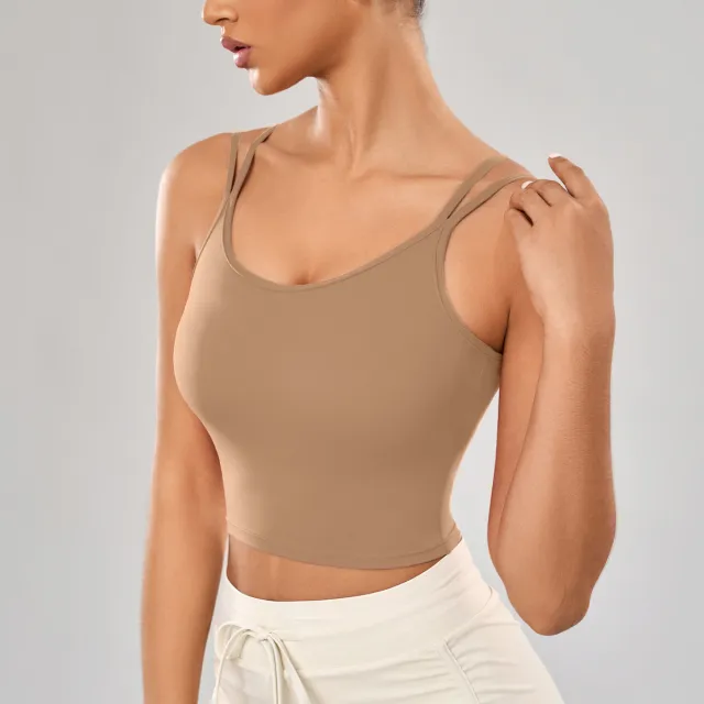 Sports Underwear High Strength Yoga Clothing Top Cocoa Color - Shop at LoveMi