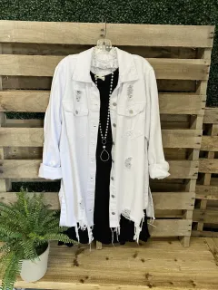 European And American Fashion Women's Denim Jacket - White - View 1