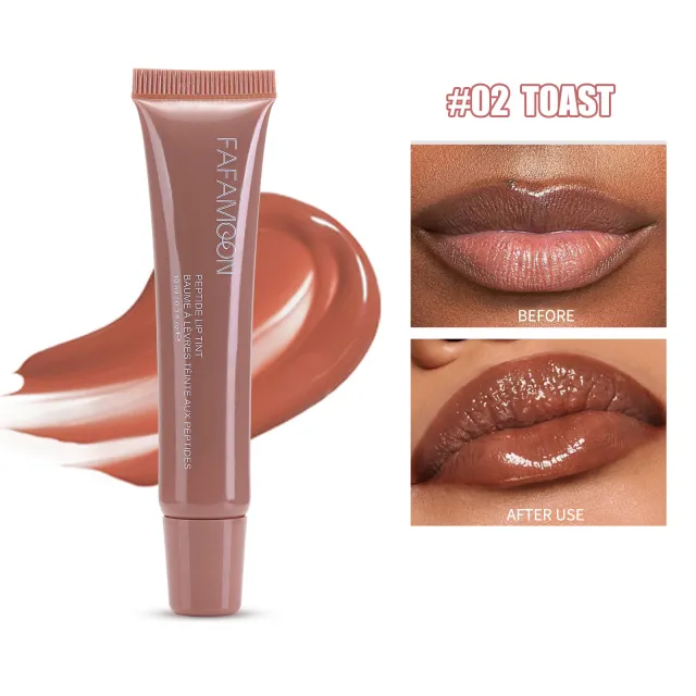 Glossy Lip Glaze Waterproof Long Lasting Lip Gloss Glossy Mirror Tea Red Liquid Lipstick Doodle Lip Korean Makeup 02 Toast - Shop at LoveMi