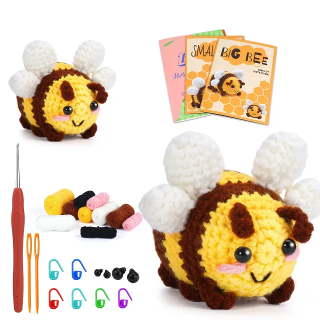 Doll Crochet Material Package Hand woven Decoration Wool Big Bee With Little Bee - Shop at LoveMi