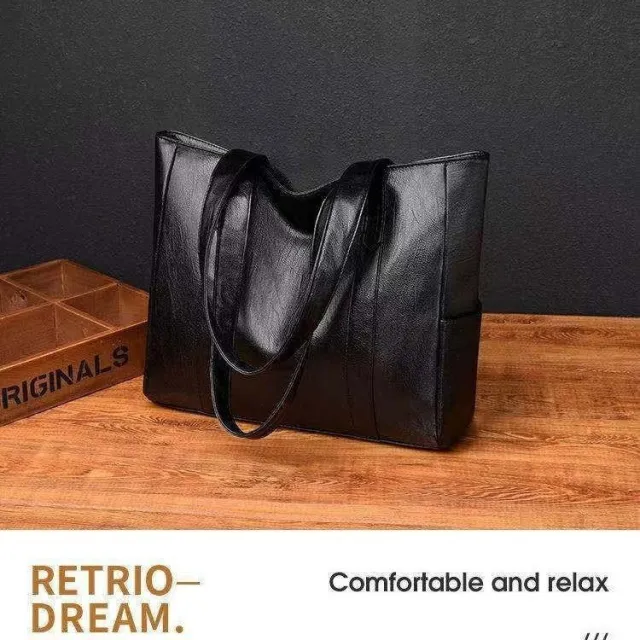 Simple And Versatile Handbag Large Capacity Shoulder Tote Bag Black - Shop at LoveMi