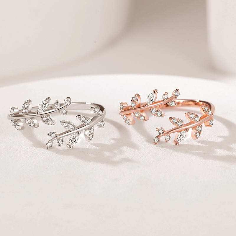 Light Luxury Wind Wheat Ear Full Diamond Zircon Women's Ring