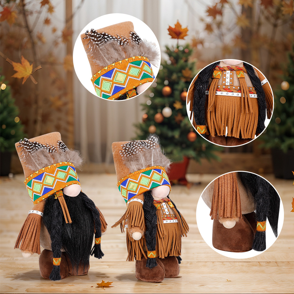 Title 3, Thanksgiving Decoration Indian Faceless Doll Or...