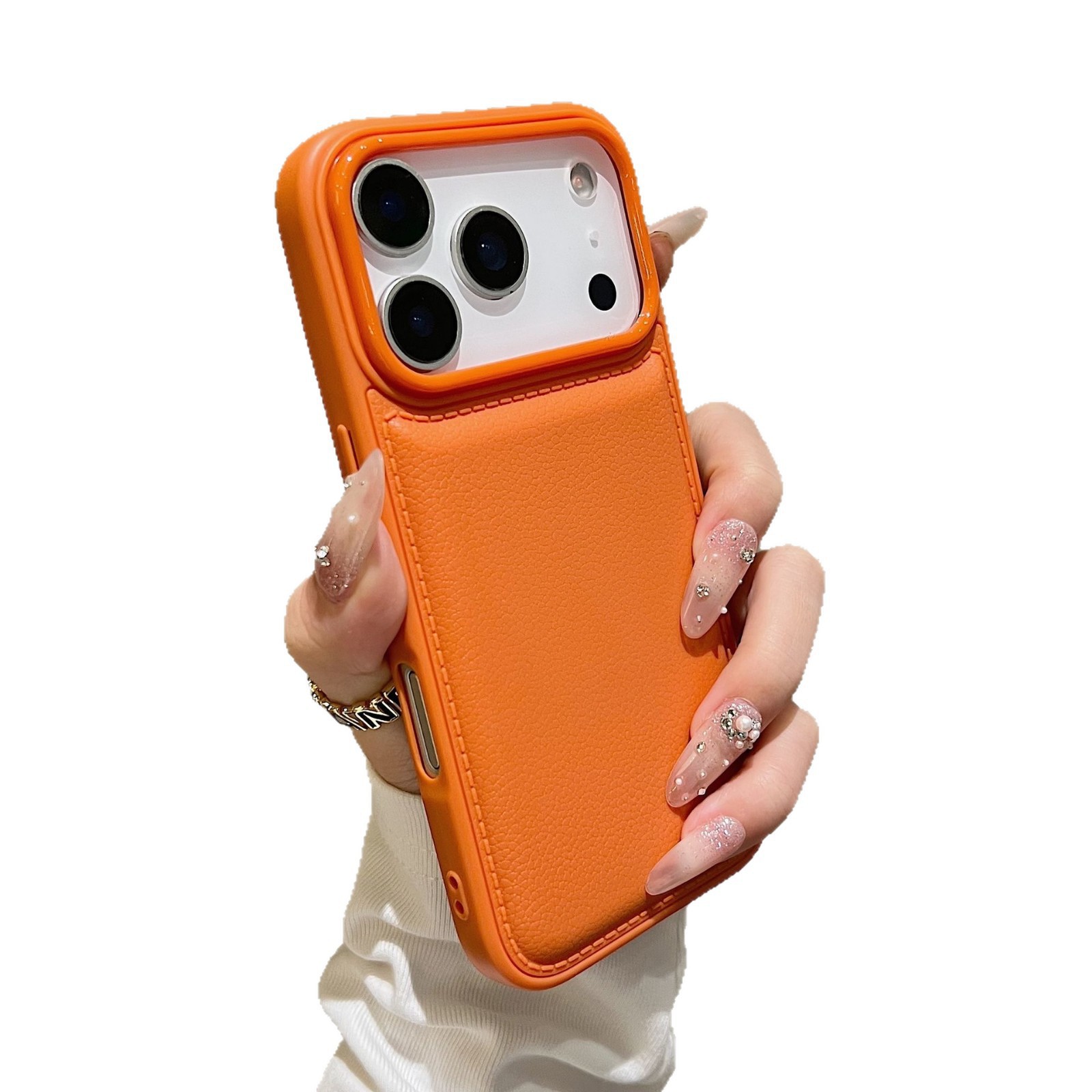 Phone Case With Leather Texture And Airbag Design