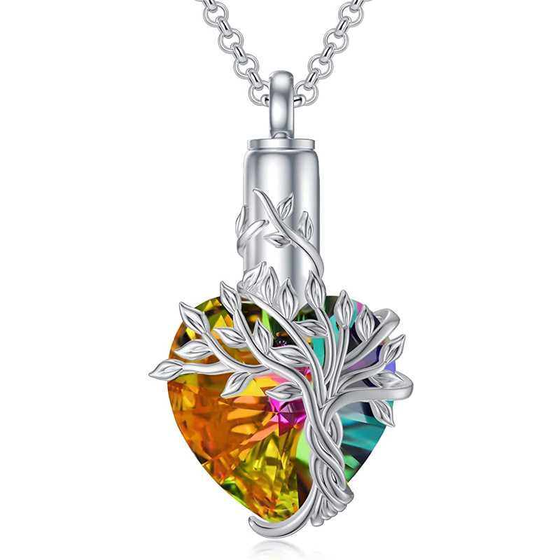 Fashion Heart-shaped Crystal Stainless Steel Necklace
