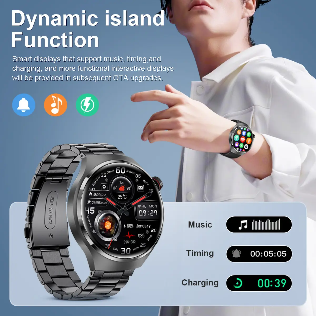 Smart Watch Heart Rate Blood Oxygen Bluetooth