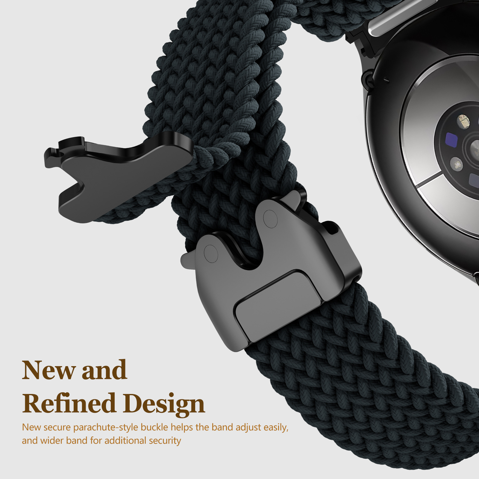 Button-knit Nylon Parachute Watch Strap
