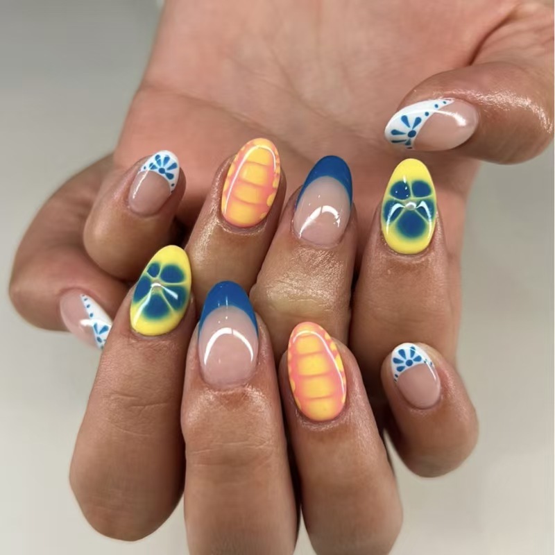 Wear Nail Tip High-grade Purple French Butterfly Black Edge Nail Sticker Nail Stickers 18