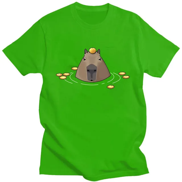Funny Cute Capybara T shirt Animal Pattern Green - Shop at LoveMi