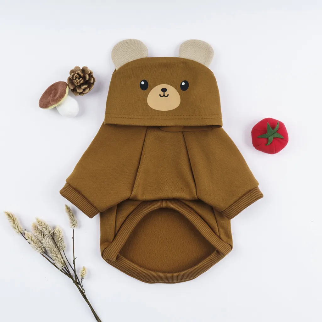 Pet Dog Fashion Suit Hooded Sweater - Brown