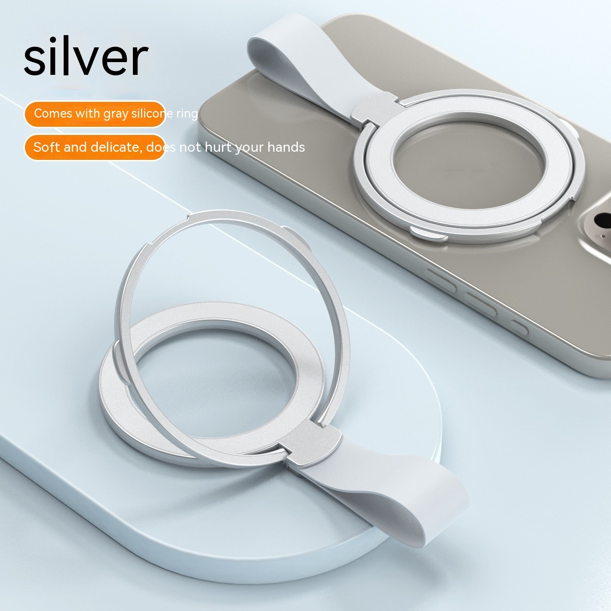 Magnetic Fastened Ring Bracket Creative Silicone Lanyard Type - Image 2