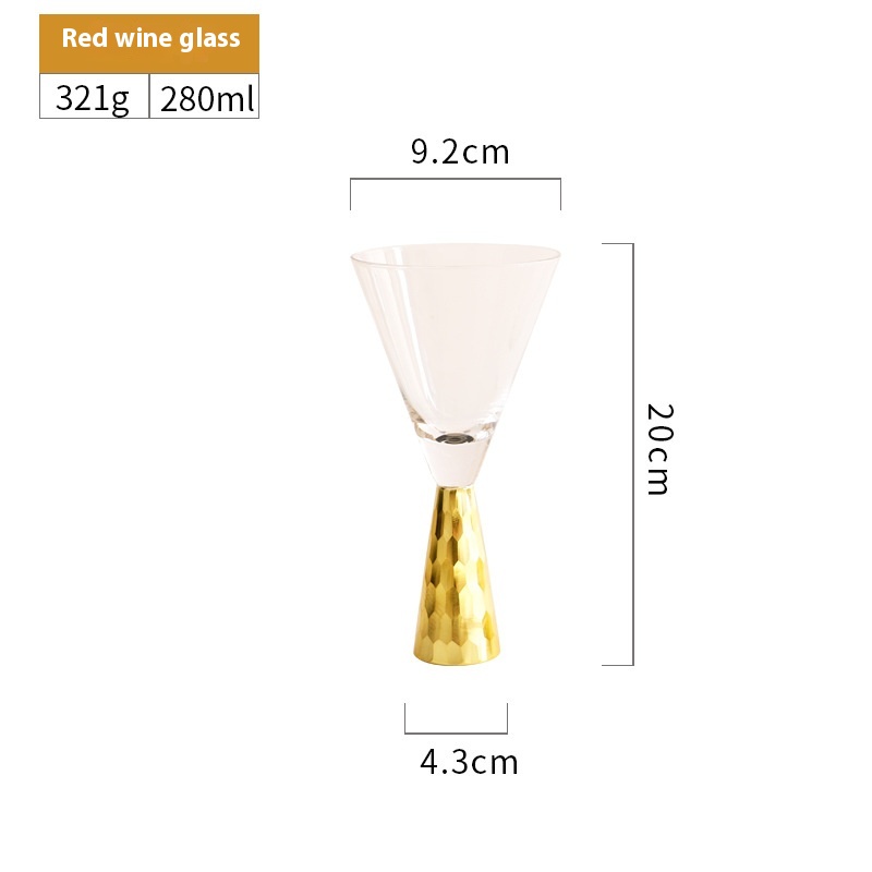 Golden Red Wine Glass