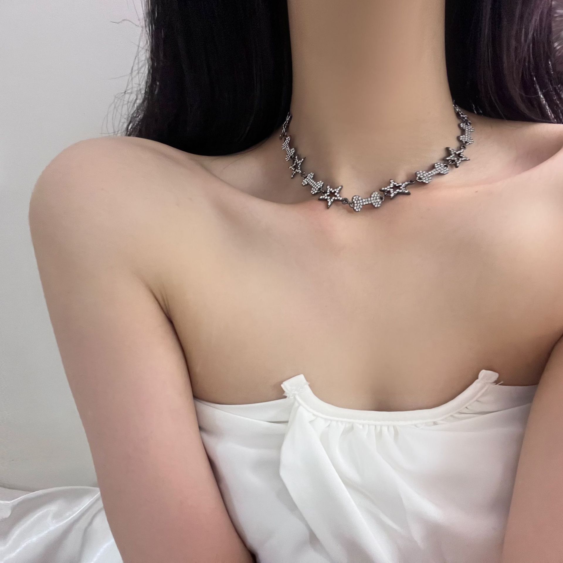 Popular Hip Hop Diamond Five-pointed Star Necklace