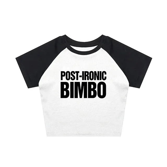 Round Neck Short Sleeve Letter Women's Printed Wear Top T-shirt - Milky-S