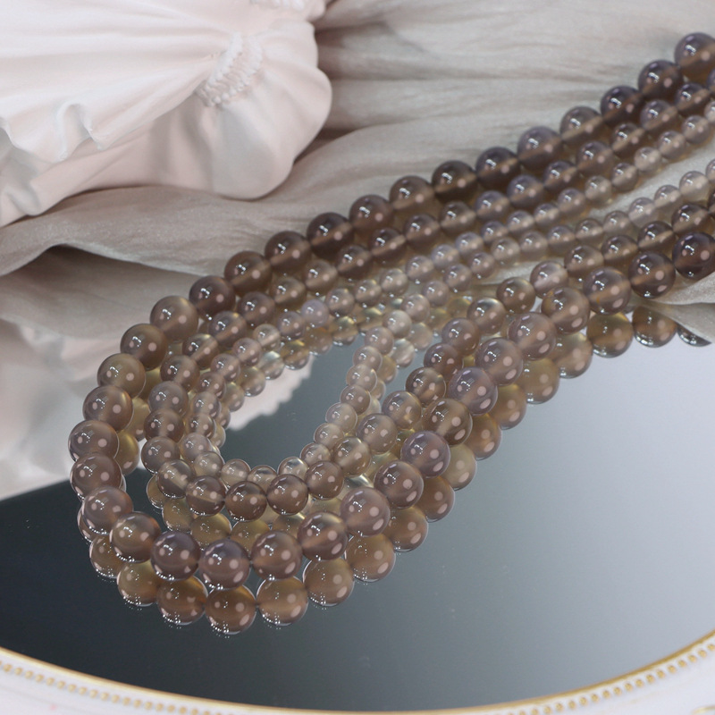 24 Summer Ice Kinds Of Transparent 7A Natural Gray Agate Necklace