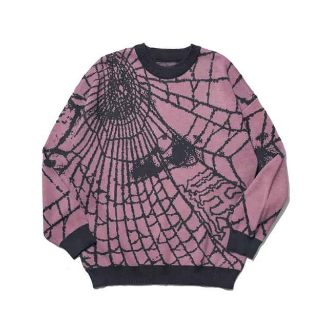 Casual Round Neck Printed Sweater Pink - Shop at LoveMi