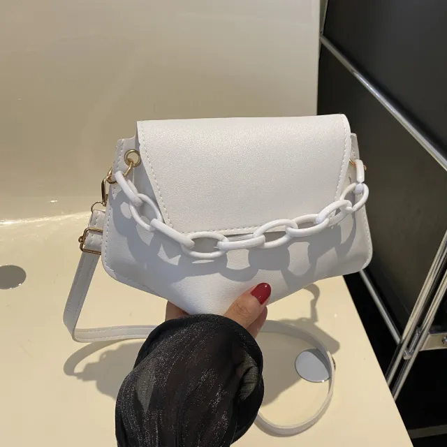 Internet Celebrity Fashion Chain Commuter Western Style Shoulder Messenger Bag White - Shop at LoveMi
