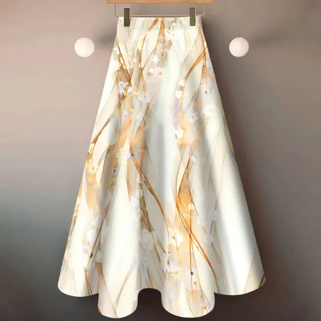 National Style Floral Skirt New Elegant Cover Yellow And White - Shop at LoveMi
