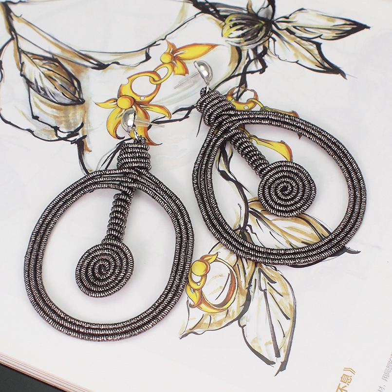 Retro Multi-layer Circle Multi-layer Long Earrings