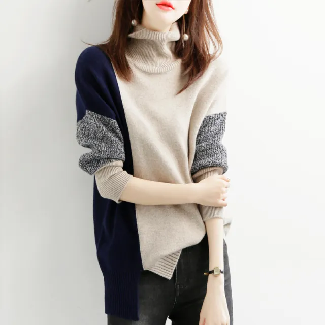Women's Turtleneck Bottoming Shirt Autumn And Winter Western Style Inner Wear New Blue - Shop at LoveMi
