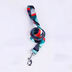 Hand Holding Rope Outing Dog Leash Dog Collar Three-piece Set - Blue And Red Single Handle - View 1
