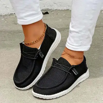 Flat Plus Size Fashion Casual Shoes Black - Shop at LoveMi