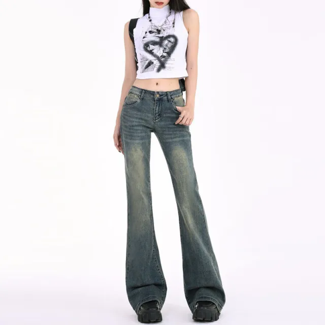 High Street Loose Retro Skinny Jeans For Women 5501 Vintage Blue - Shop at LoveMi