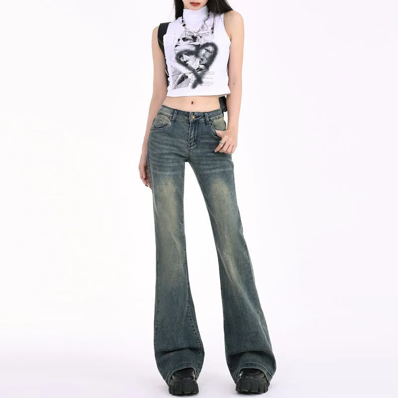 High Street Loose Retro Skinny Jeans For Women - 5501 Vintage Blue