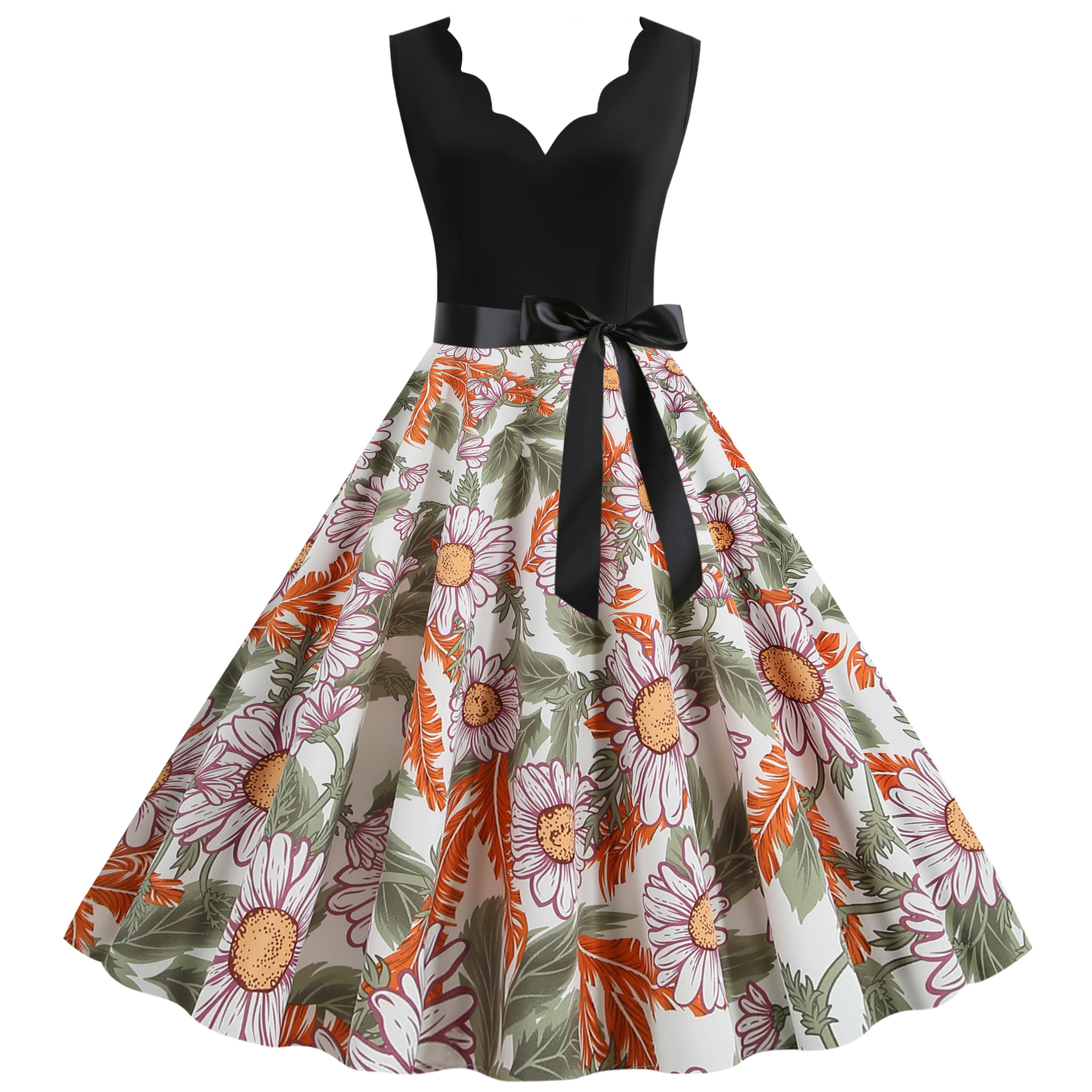 New Sleeveless V Neck Burnout Dress