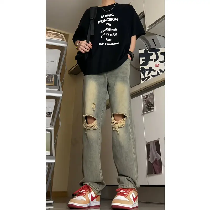 American Retro Washed Jeans For Men