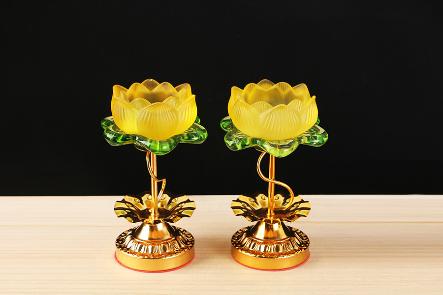 Title 8, High-foot Glass Alloy Lotus Holder Candlestick ...