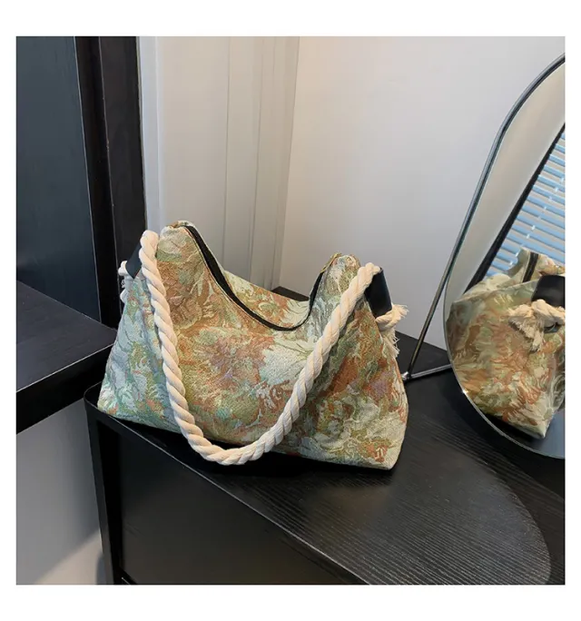 Printed Shoulder Bag Fashion Leopard Print Large Capacity Crossbody Women's Bag Green - Shop at LoveMi