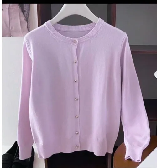 Women's Early Autumn Thin Type Long sleeved Top Line Purple - Shop at LoveMi