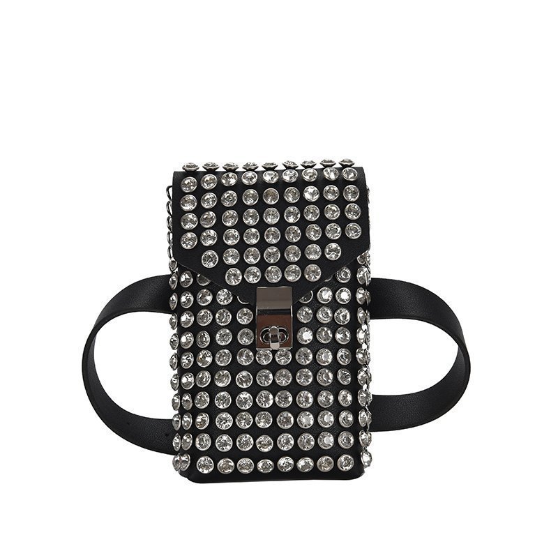Mini Phone Vintage Diamond Encrusted Design Womens Shoulder Or Crossbody Bag