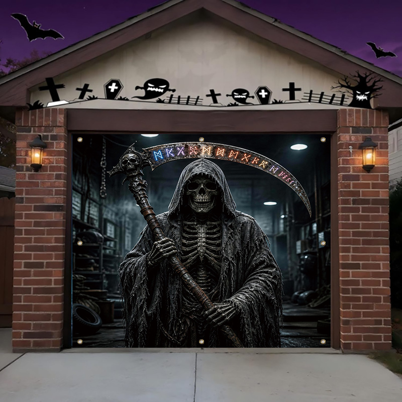 Skull Pumpkin Lantern Decorative Banner