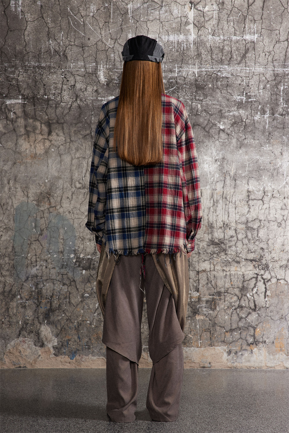 Fashion Color Contrast Stitching Plaid Shirt For Men