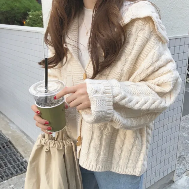 Japanese Loose Lazy Hooded Cardigan Coat White - Shop at LoveMi
